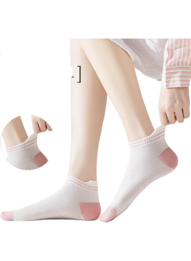 Your Sun Yiershuang [Antibacterial And Odor-Resistant] Women'S Socks, Summer Mesh Socks, Sweat-Absorbing, Casual, Versatile Sports Short Socks, 5 Pairs - Image 3