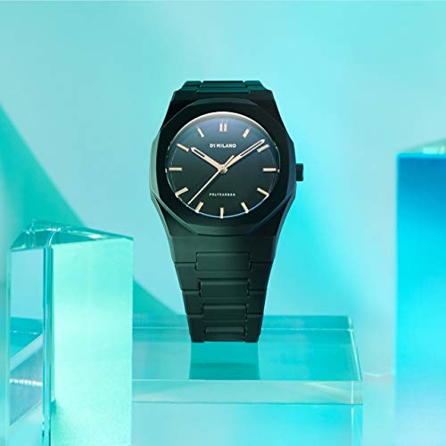 D1 Milano Polycarbon Unisex Luxury Watch, Polycarbonate Quartz Movement, Polycarbonate Strap, 50M Water Resistant Timepiece, Black Dial, 2 Years Warranty - PCBJ12 - Image 5