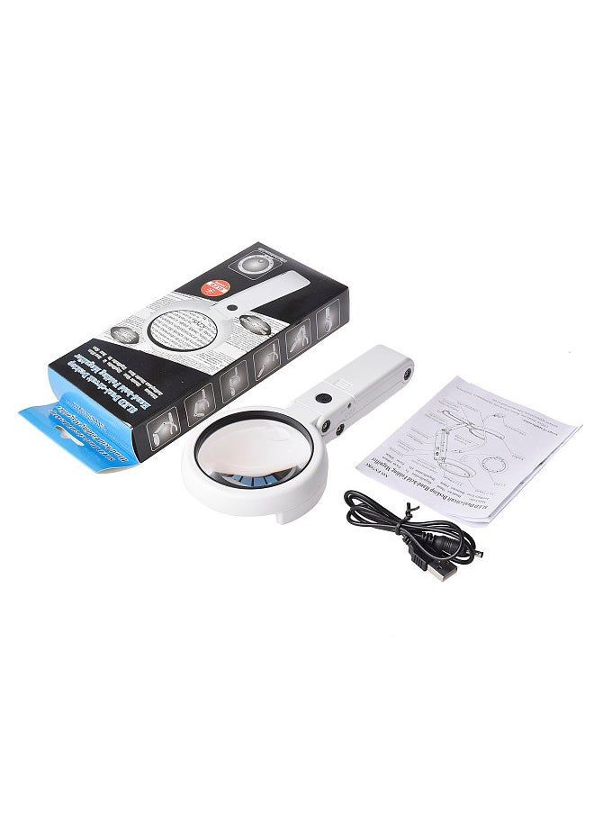 Generic - 5X/10X Handheld Desk Magnifier with LED Light and Stand USB Powered Illuminated Magnifying Glass - Image 1