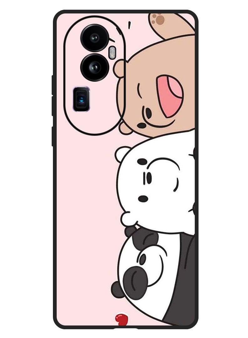 Theodor Protective Case Anti Scratch Shock Proof Bumper Cover For Oppo Reno 10 Pro Plus Three Friends Panda - Image 1