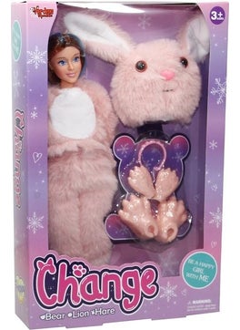Vardem Change Toy Pink Rabbit 30 cm Doll with Accessories 66838  - Image 1