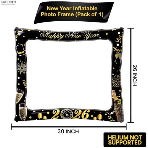 KatchOn New Year Photo Booth Frame 30 Inch Inflatable New Years Photo Booth Props New Years Eve Party Supplies 2026 Nye Decorations 2026 Happy New Year 2026 Nye Party Supplies - Image 3