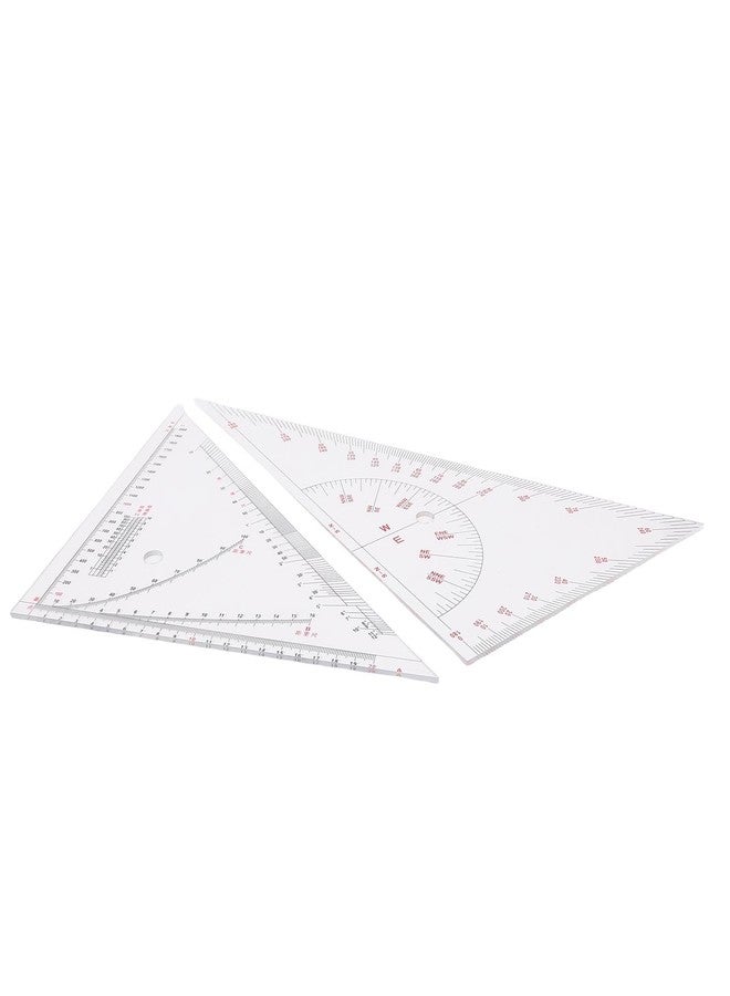 Klanata Large 405mm Marine Navigation Triangle Ruler & Protractor Set, Crystal Clear Acrylic Chart Plotting Tools for Boats and Yachts, Professional Nautical Drafting Tool (15.9in) - Image 3