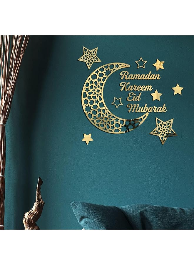 erorex Ramadan Mubarak Decorations Wall Stickers Eid Decor Moon Star Acrylic Walls Decals For Islamic Muslim Home - Image 5