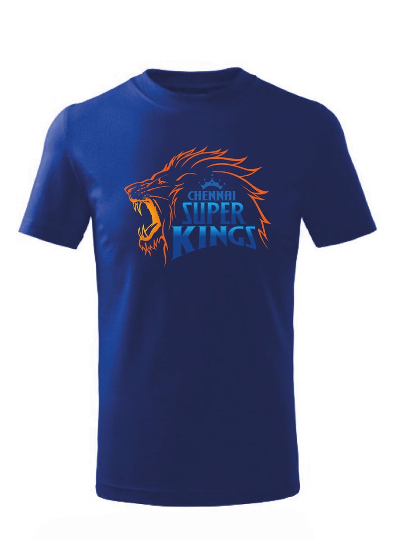 Generic - IPL CSK Round Neck Short Sleeve T-shirt for cricket fans of ( Chennai Super Kings ) (Blue) - Image 1