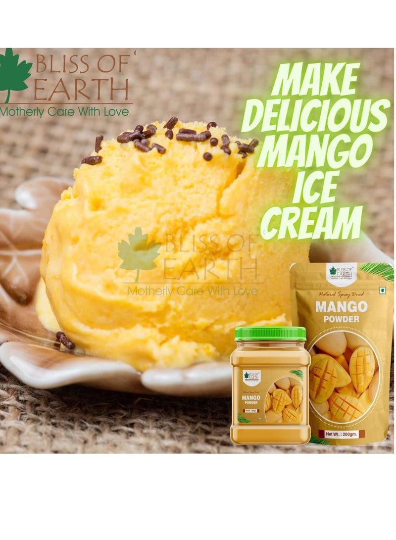 BLISS OF EARTH Bliss of Earth 200gm Mango Powder Natural Spray Dried king of fruits Vitamin A,C,K Rich for Smoothie,Shake,juice, cake and ice cream pack of 2 - Image 5