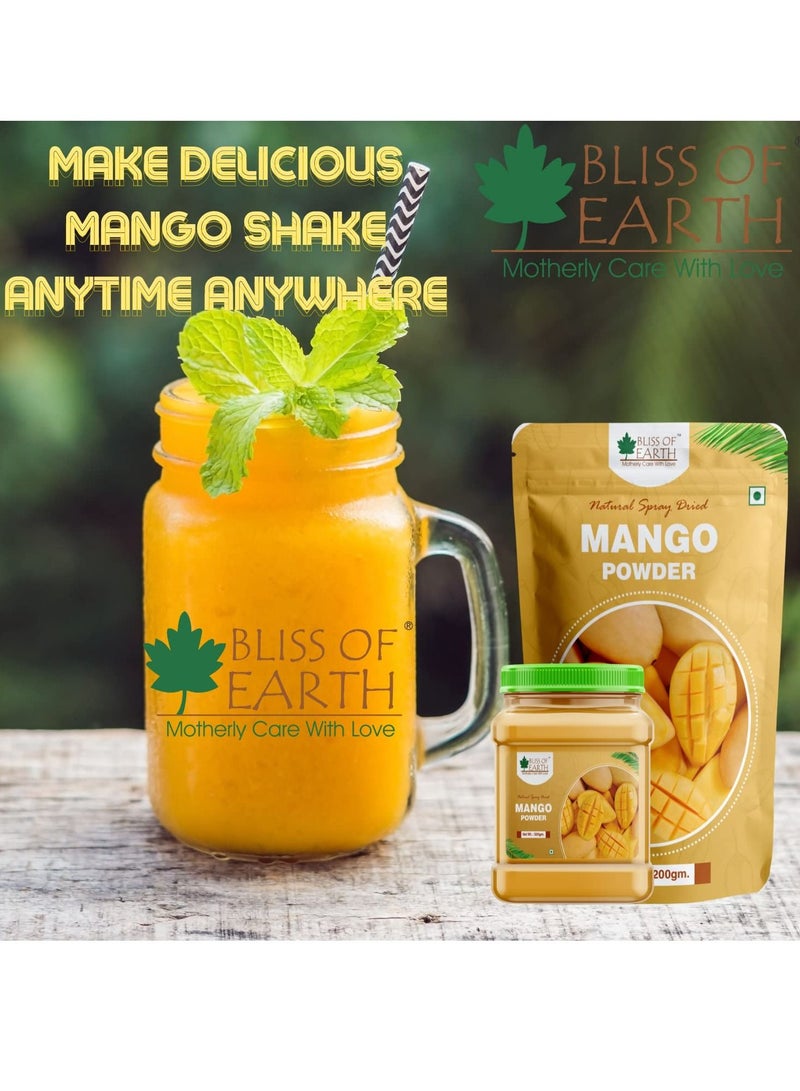 BLISS OF EARTH Bliss of Earth 200gm Mango Powder Natural Spray Dried king of fruits Vitamin A,C,K Rich for Smoothie,Shake,juice, cake and ice cream pack of 2 - Image 4