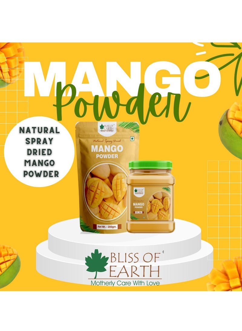 BLISS OF EARTH Bliss of Earth 200gm Mango Powder Natural Spray Dried king of fruits Vitamin A,C,K Rich for Smoothie,Shake,juice, cake and ice cream pack of 2 - Image 2