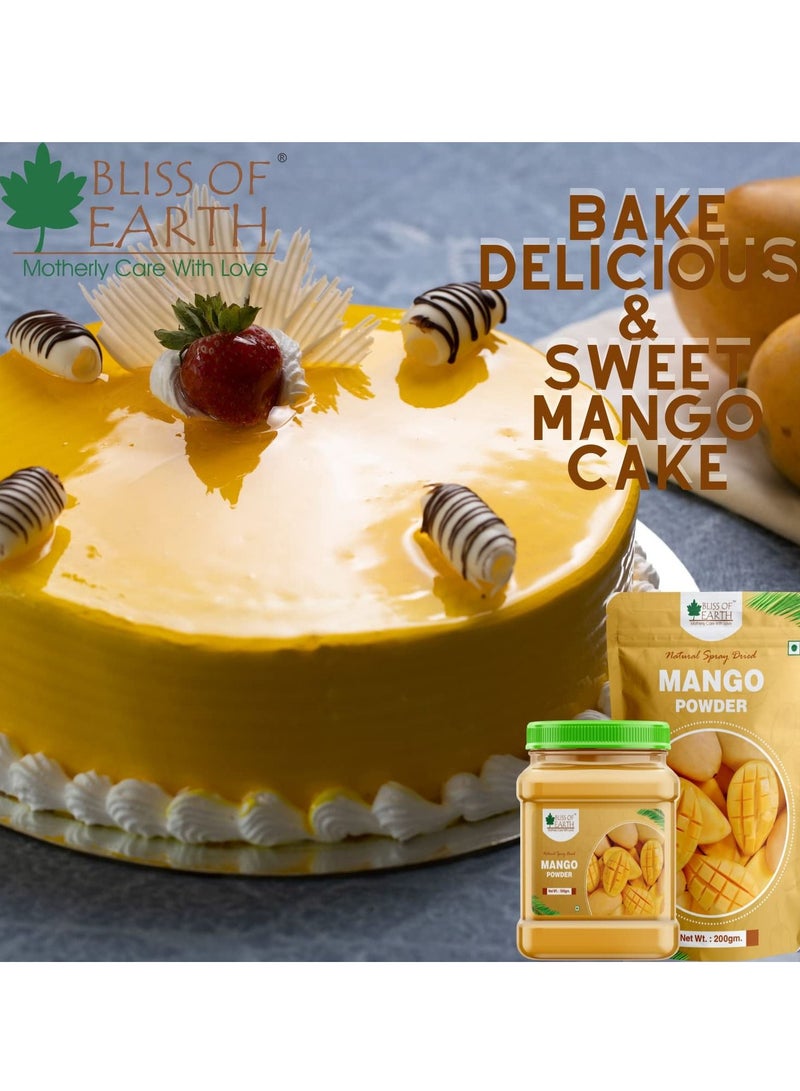 BLISS OF EARTH Bliss of Earth 200gm Mango Powder Natural Spray Dried king of fruits Vitamin A,C,K Rich for Smoothie,Shake,juice, cake and ice cream pack of 2 - Image 3