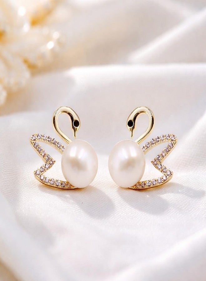 AMAAL Korean Swan Earrings set for Women & Girls Ladies | Designer Statement Crystal Earing beads | Stylish Ear Rings Jewellery for woman Accessory | Valentine Gift for Girlfriend couple -309 - Image 3