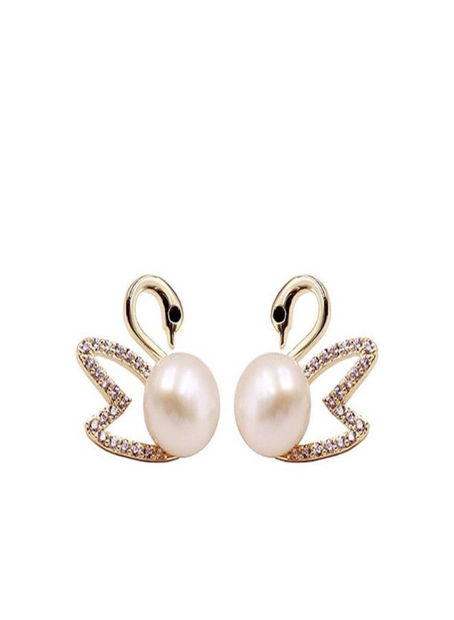 AMAAL Korean Swan Earrings set for Women & Girls Ladies | Designer Statement Crystal Earing beads | Stylish Ear Rings Jewellery for woman Accessory | Valentine Gift for Girlfriend couple -309 - Image 1