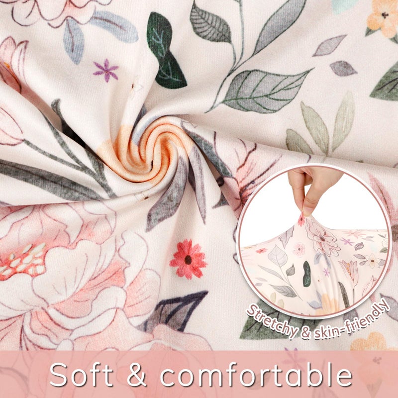 Jundetye Baby Nursing Pillow Cover, Removeable Breastfeeding Pillow Slipcover, Nursing Pillow Case for Newborn Boys Girls, Soft Fabric Fits Snug On Infant, Washable & Breathable, Yellow Pink Flowers - Image 2