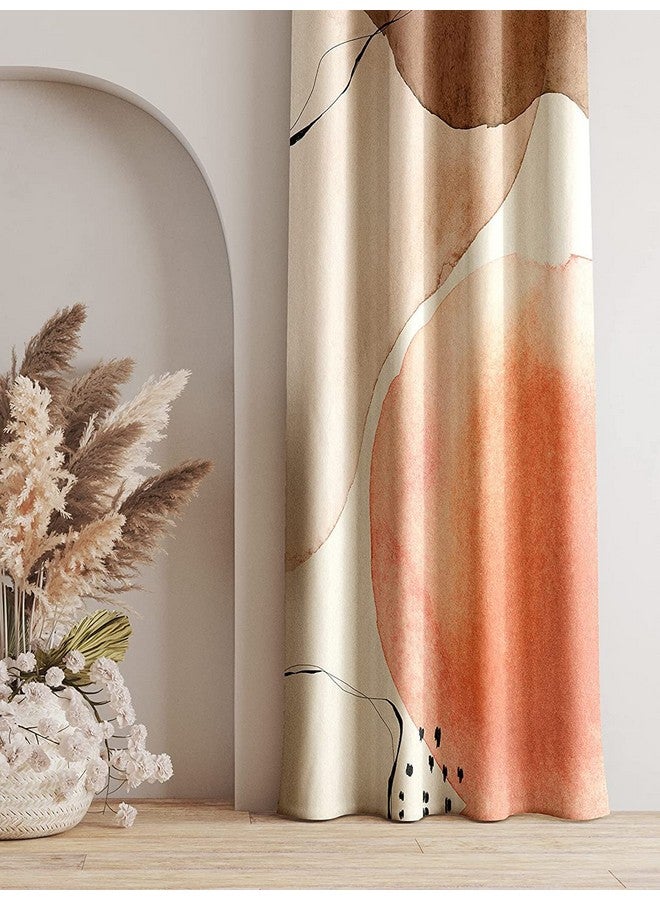 Lush Decor Polyester Floral Grommet Curtains, Pack Of 1 (9 Feet, Rust) - Image 1