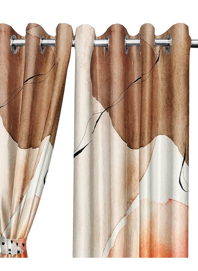 Lush Decor Polyester Floral Grommet Curtains, Pack Of 1 (9 Feet, Rust) - Image 3