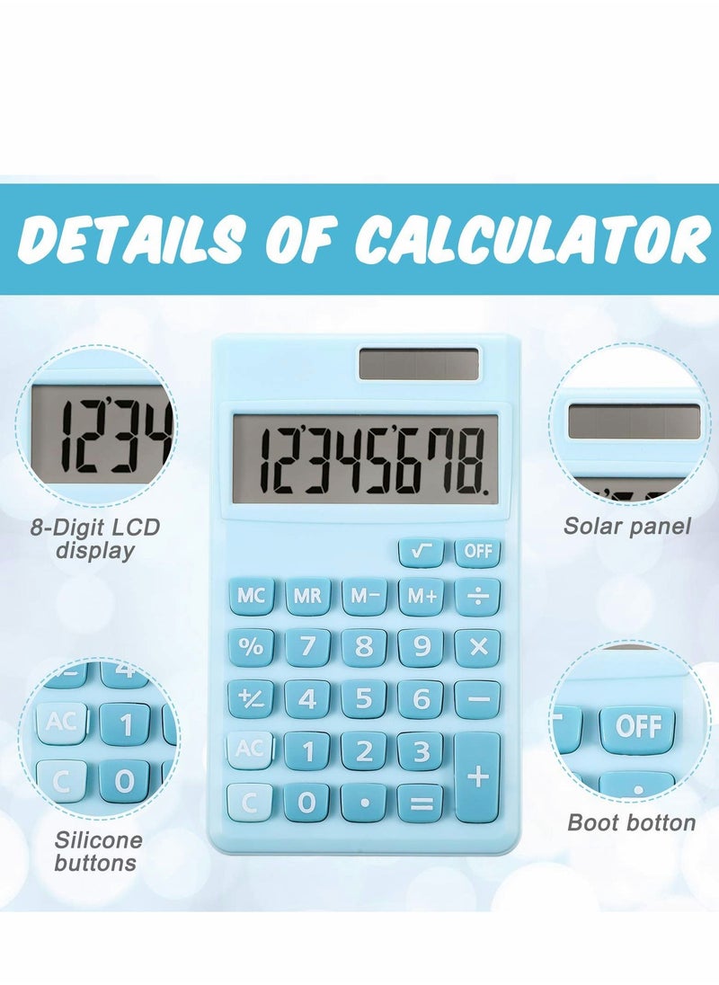 SYOSI - Digital Calculators, 2 PcsSchool Office Basic Mini Digital Desktop Standard Calculators with 8-Digit LCD Display, Battery Solar Power Smart Calculator for Home Office School - Image 1