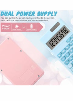 SYOSI Digital Calculators, 2 PcsSchool Office Basic Mini Digital Desktop Standard Calculators with 8-Digit LCD Display, Battery Solar Power Smart Calculator for Home Office School  - Image 4