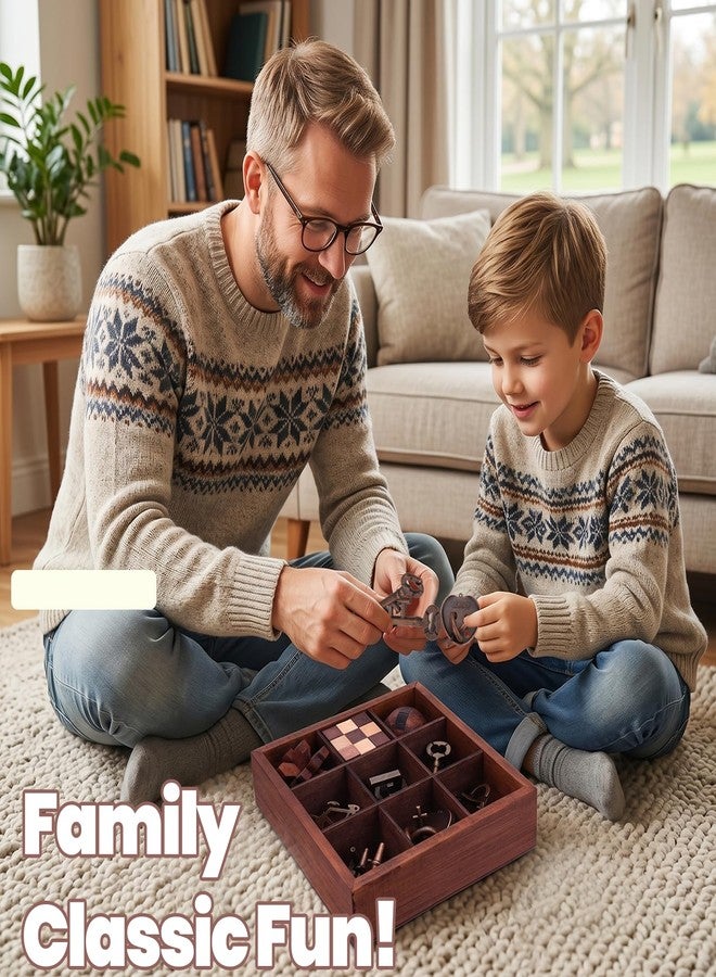 Mytothfy 9 Pcs Brain Teaser Puzzles for Adults Teens - Brain Teaser Puzzles with Wooden Box 3D Puzzle Game Toys for Adults Teens - Unlock Interlocking Puzzle Adults Teens IQ Education Smart Toys - Image 5