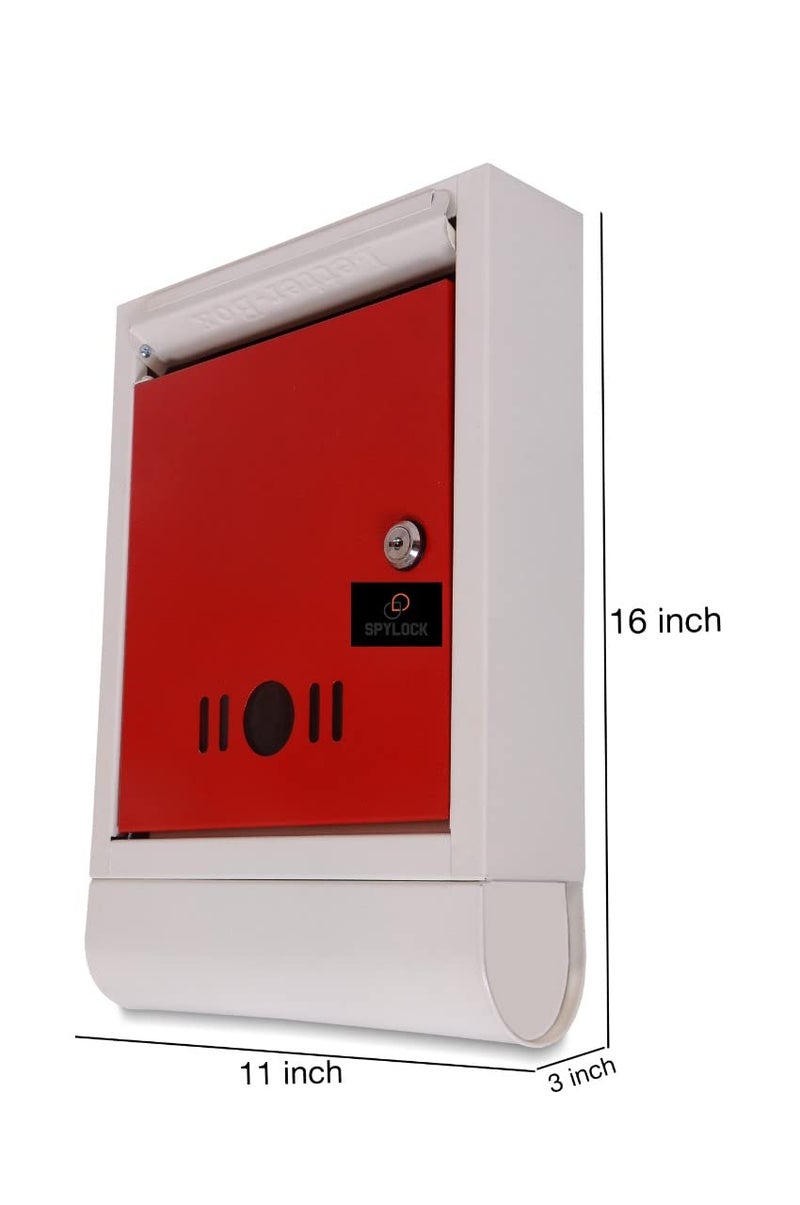 SPYLOCK High Grede Metal Mail Box Letter Box for Home Gate Wall Mount with Magazine News Paper Letter Box Red ivery Letter Box 2 - Image 5