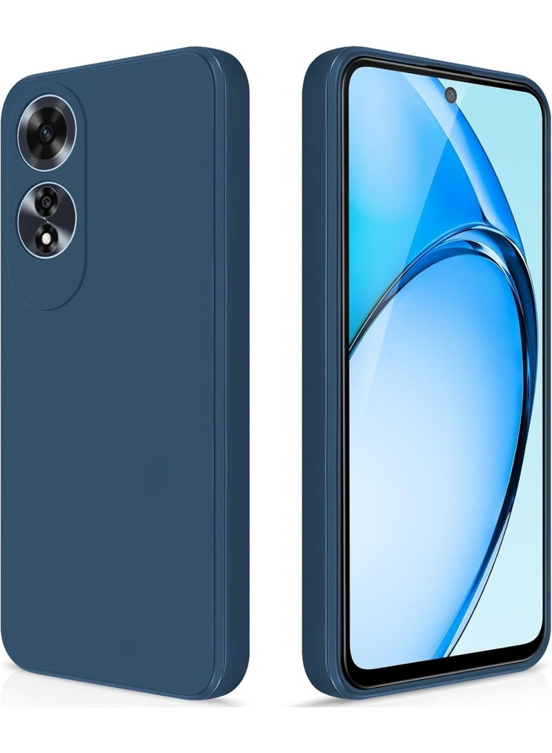 جراب سيليكون متوافق مع هاتف OPPO A60، مصنوع من مطاط جل السيليكون الناعم، مقاوم للصدمات، بلمسة نهائية غير لامعة، مع بطانة داخلية من القماش (ازرق) - Image 1
