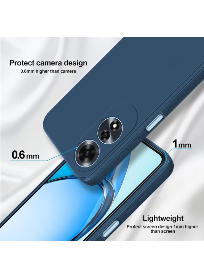 جراب سيليكون متوافق مع هاتف OPPO A60، مصنوع من مطاط جل السيليكون الناعم، مقاوم للصدمات، بلمسة نهائية غير لامعة، مع بطانة داخلية من القماش (ازرق) - Image 3