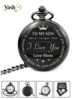 Yash Retro Style I Love You Quartz Pocket Watch For Husband Wife Mom Dad Son Daughter Teacher With Chain And Yash Packaging