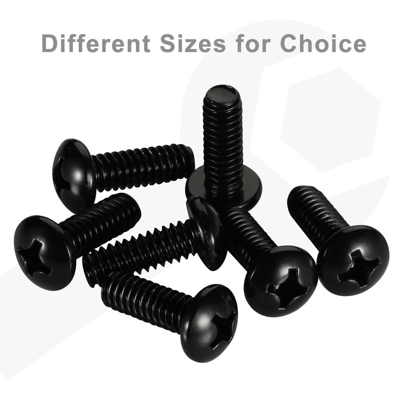 OUSCHR 8-32 x 1/2" Pan Head Machine Screws, Stainless Steel 18-8 Black Finish, Fully Threaded, 100 PCS - Image 4