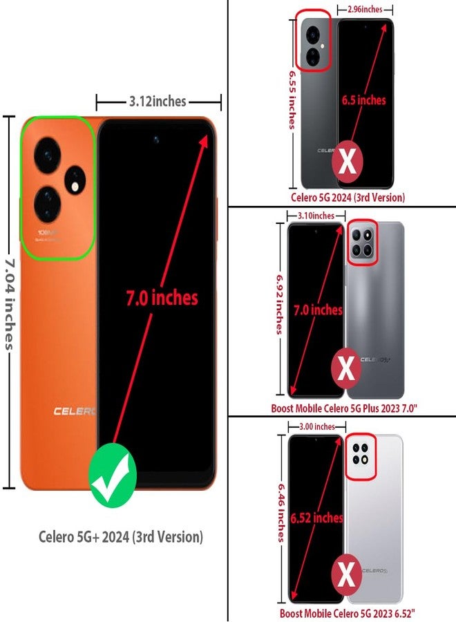 TJ's TJS Compatible for Boost Mobile Celero 5G + Plus 2024 (3rd Version) Case, Tempered Glass Screen Protector Hybrid Shockproof Metallic Brush Finish Celero3 5G + Phone Case (Green Floral) - Image 2