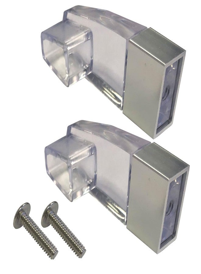 TechnologyLK Clear Acrylic Towel Bar Brackets with Polished Chrome Accent Sleeves - Two Brackets with Screws (Towel Bar NOT Included) - Image 1