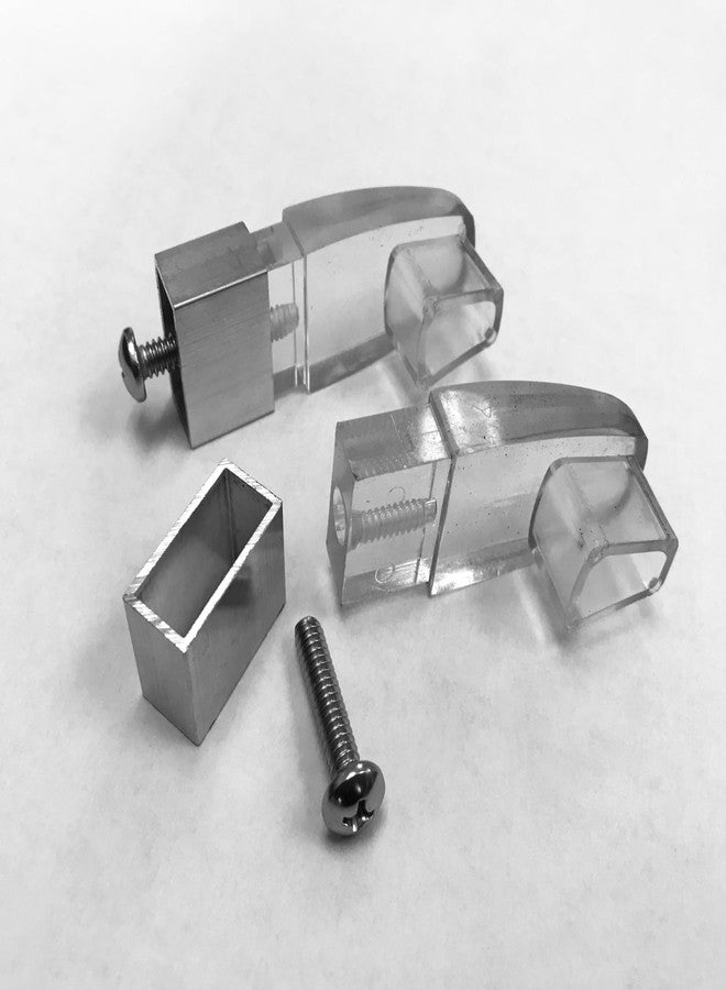 TechnologyLK Clear Acrylic Towel Bar Brackets with Polished Chrome Accent Sleeves - Two Brackets with Screws (Towel Bar NOT Included) - Image 5