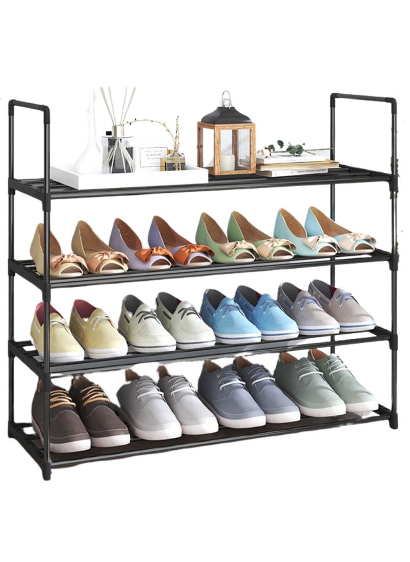 Sortify 4 Tier Shoe Rack and Organiser, Sturdy Metal Shoe Organizer Space Saver for Entryway, Easy to Assemble Compact Shoes Rack with Large Capacity, Free Standing Shoe Storage Cabinet 80x26x109 cm  - Image 1