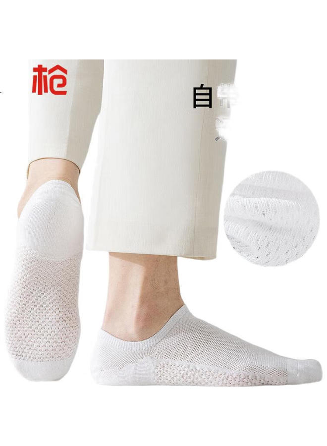 Threegun 【Touch Series】Men'S Socks Men'S Summer Mesh Socks 100% Cotton Anti-Odor Invisible Socks - Image 2