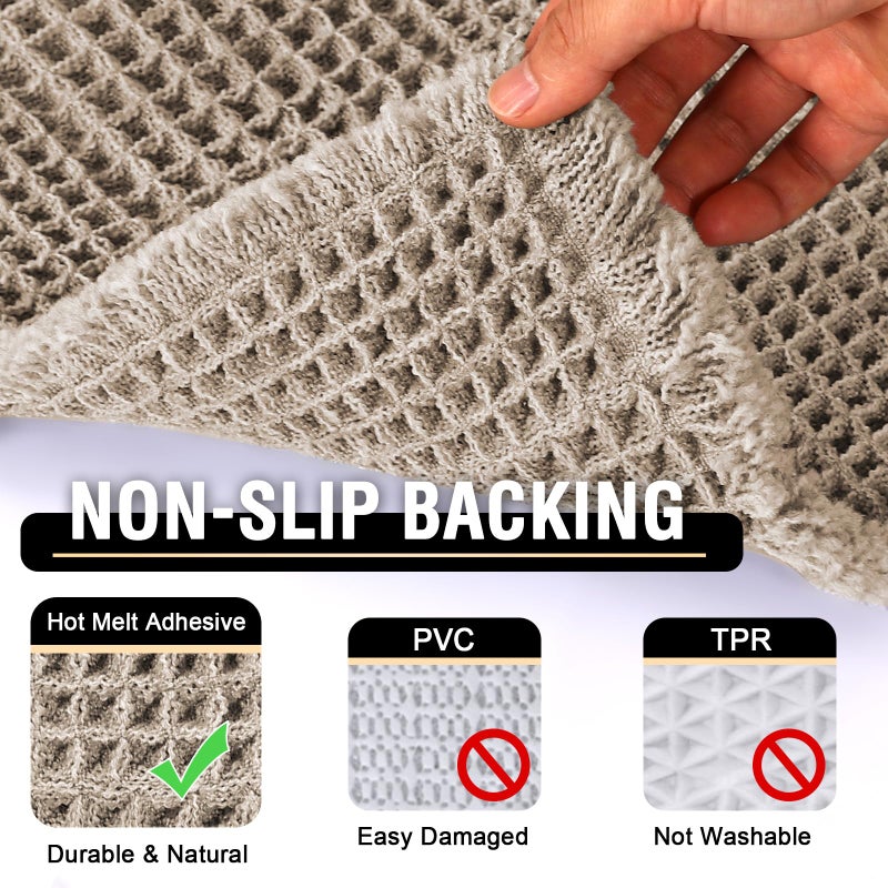 H.VERSAILTEX Waffle Bath Mat Super Absorbent Bathroom Mats Non Slip Bath Rugs for Bathroom Floor Machine Washable Ultra Soft Bathroom Rugs for Beside Tub, (32 x 20 Plus 24 x 60 - Inches, Irish Cream) - Image 5