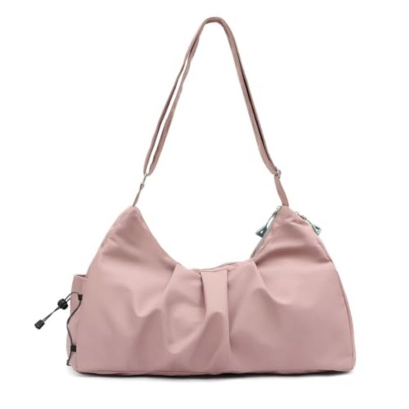Lightweight Gym Bag for Women Crossbody Sports Duffel with Shoe Compartment Water-Resistant Wet Pocket Multi-Compartment Travel Yoga Bag For Swimming, Weekend Overnight Trips Pink - Image 1