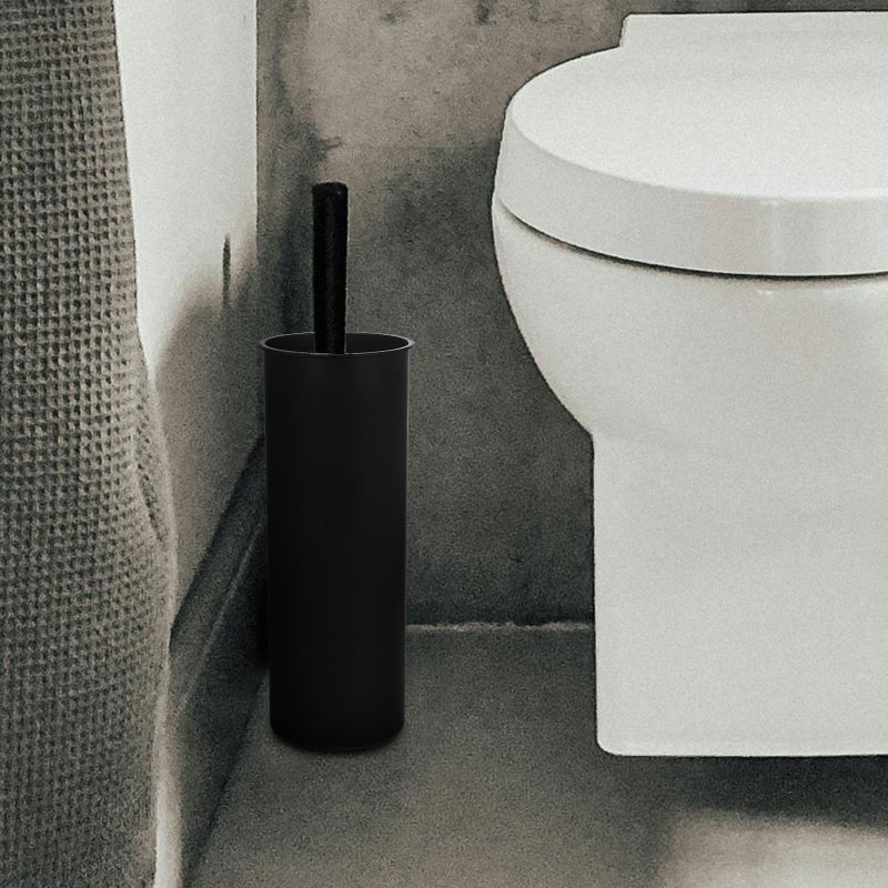 🚽 4 قطع دلو بلاستيك أسود لفرشاة المرحاض مع قاعدة مقاومة للبقع لملحقات الحمام المنزلية - Image 4