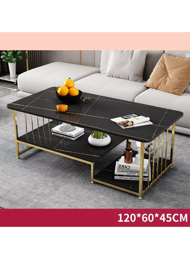 DubaiGallery Coffee Table Open Shelf Living Room Table for Reception Room 120 X 60 X42CM  - Image 2