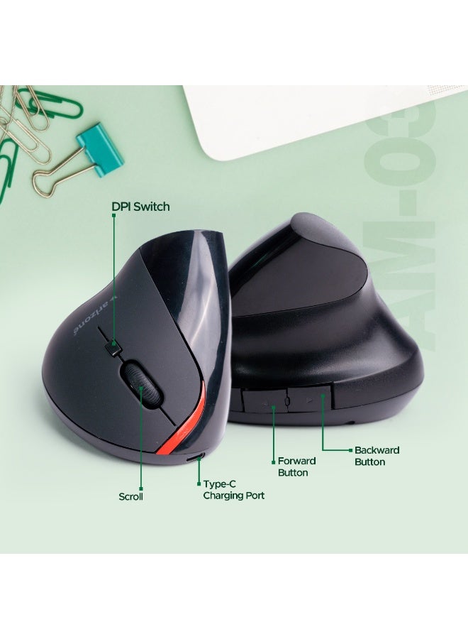 أريزون فأرة أريزون AM-03 اللاسلكية الدقيقة ذات 5 أزرار مع شحن من النوع C - Image 4