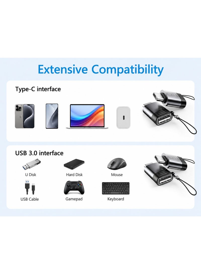 WYE Y-OTG1 USB-A to USB-C OTG Adapter | USB 3.0 Type-C Converter for Fast Data Transfer | USB Connector Adapter for Smartphones, Tablets, Laptops & Flash Drives - Image 2
