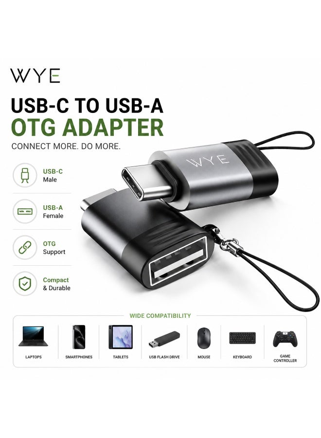 WYE Y-OTG1 USB-A to USB-C OTG Adapter | USB 3.0 Type-C Converter for Fast Data Transfer | USB Connector Adapter for Smartphones, Tablets, Laptops & Flash Drives - Image 1