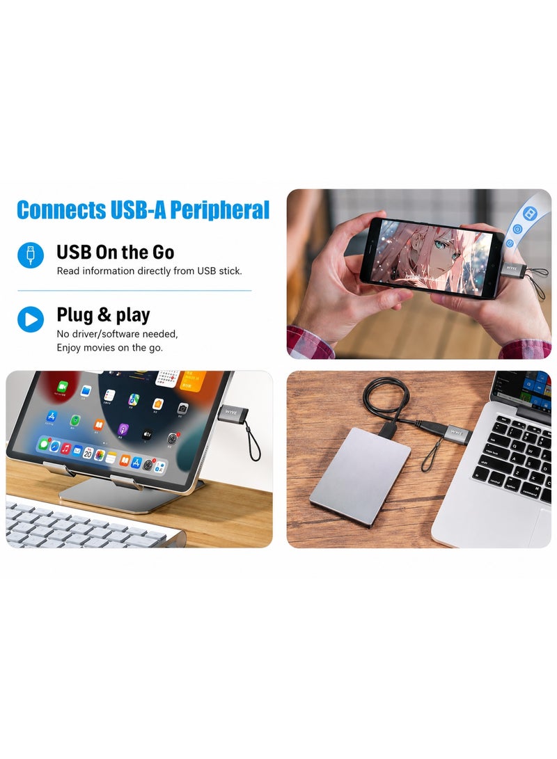 WYE Y-OTG1 USB-A to USB-C OTG Adapter | USB 3.0 Type-C Converter for Fast Data Transfer | USB Connector Adapter for Smartphones, Tablets, Laptops & Flash Drives - Image 4