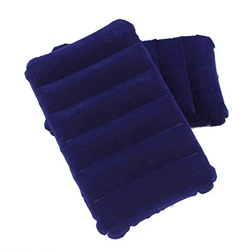 Amfs Store Velvet Air Pillow Cushion Sleeping Pillow Soft Comfortable Bag Backpacking Air Inflatable Travel Pillow Tourist Pillow Blue Pack of 2 A P 2 4  - Image 1