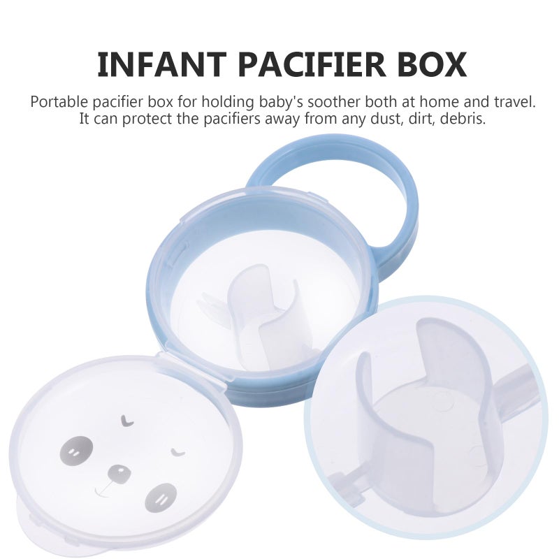 Cartoon Pacifier Storage Box with Handle Portable Dustproof Case for Accessories 2 Pack - Image 4