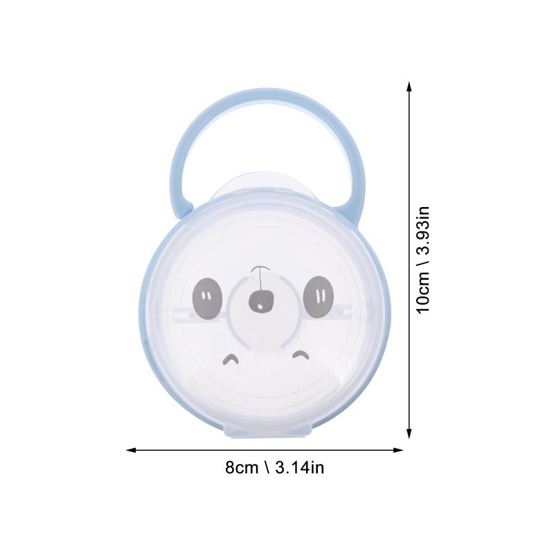 Cartoon Pacifier Storage Box with Handle Portable Dustproof Case for Accessories 2 Pack - Image 3