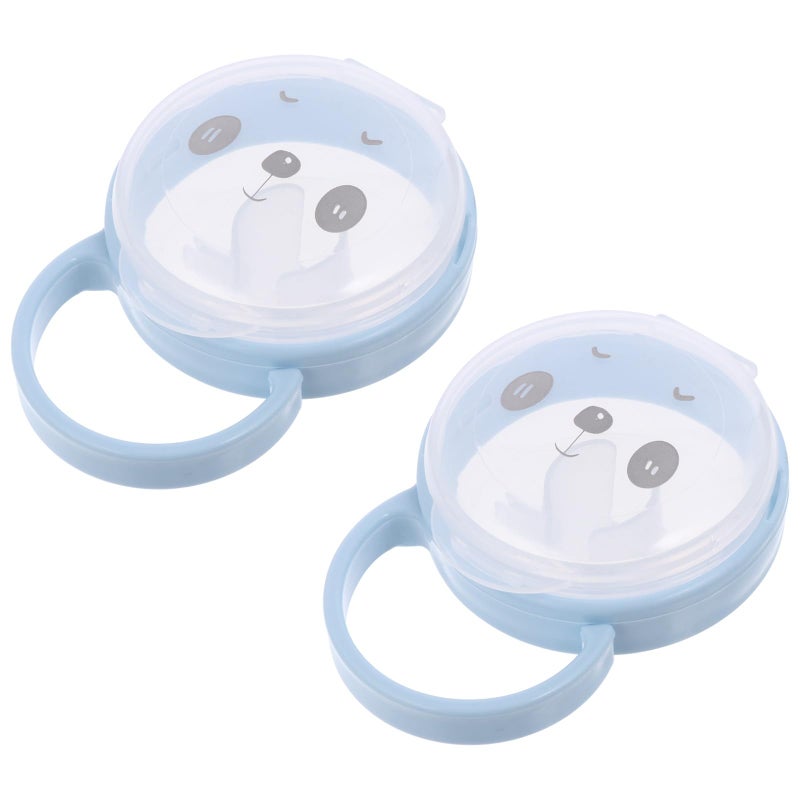 Cartoon Pacifier Storage Box with Handle Portable Dustproof Case for Accessories 2 Pack - Image 2
