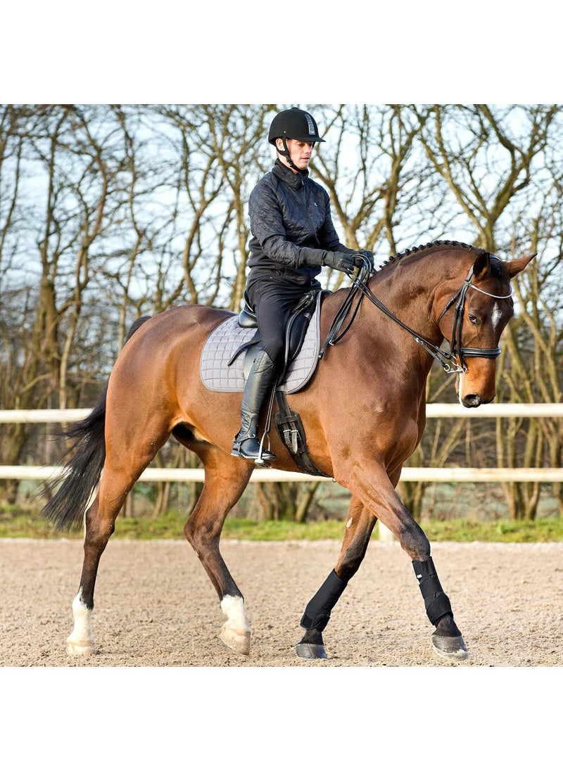 horze HORZE Brushing Splint Boots for Horses Pair  Durable Neoprene Secure Closure Lightweight  Black  L  - Image 4