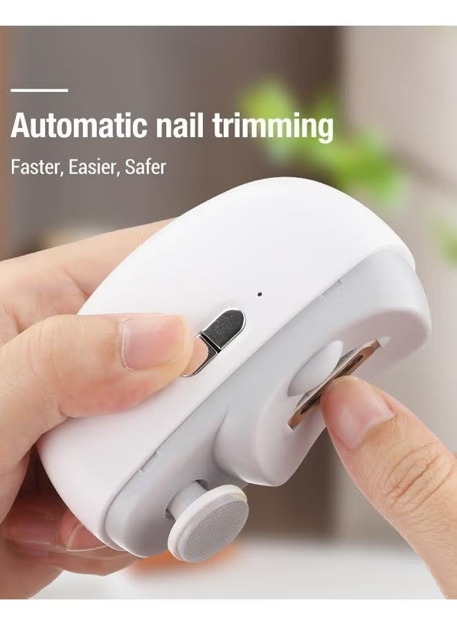 Electric Nail Clipper Electric Safety Nail Clipper with LED Light  2-in-1 USB Rechargeable Safety Fingernail Trimmer Nail Cutter Manicure for Baby Elderly Care Tools 500mAh USB-C Low-Noise Nail Cutter with Debris Catcher Electric Automatic Nail Clipper for Kids Elderly All Family Pink - Image 4