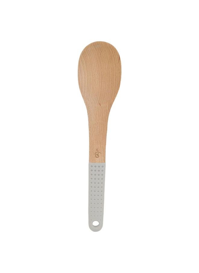 Alsaif Wooden Serving Spoon With Silicone Handle Wooden  - Image 2
