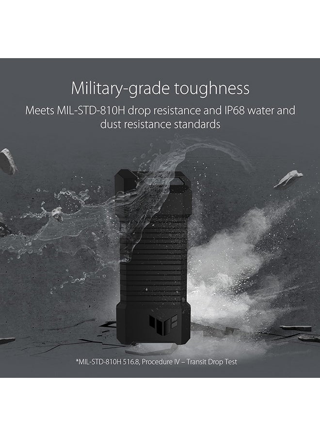 ASUS TUF Gaming A1 External Dual M.2 NVMe PCIe SSD Enclosure - USB-C, SATA interfaces, M.2 Q-Latch for Easy Installation, Drop Resistance, IP68 Water and dust Resistance, PS5 and Xbox Support Black - Image 3