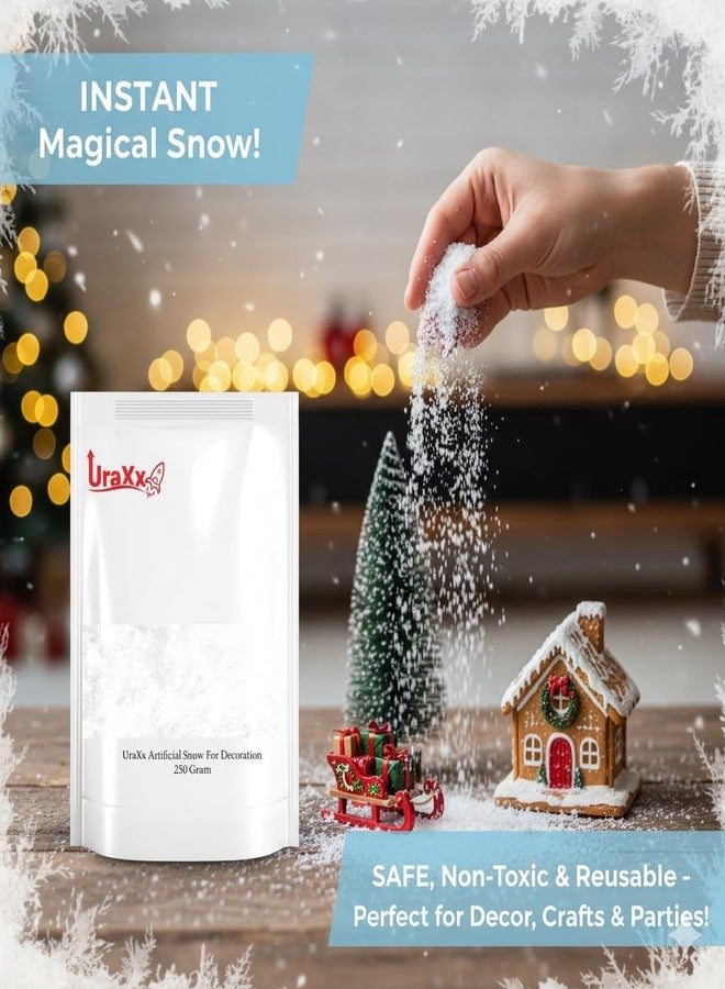 UraXx Artificial Snow Powder Sodium Polyacrylate 250g | Instant Fake Snow for Decoration, Christmas, Crafts, Events & Parties | Safe, Non-Toxic, Reusable & Biodegradable Snow Powder - Image 3