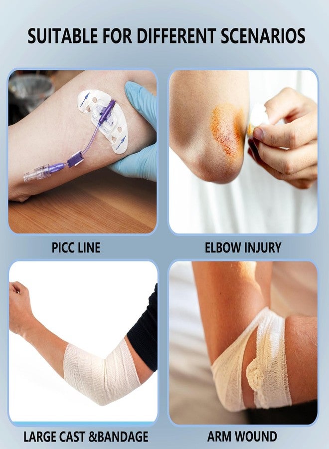 Divvsck PICC Line Shower Cover, PICC Line Covers for Upper Arm, Reusable Waterproof IV & PICC Line Sleeve Protector for Chemotherapy Treatment, Broken Wound Elbow for bath Shower - Image 3