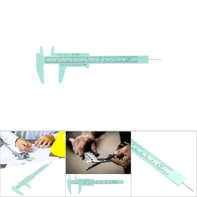 Baxnore1b8g6rnz9d 04 Plastic Vernier Caliper Measuring Tool Double Rule Scale Portable Industrial Jewelry Measurement Green - Image 5